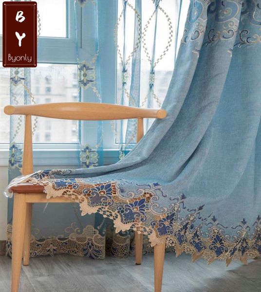 

curtain & drapes high-grade chenille hollow water-soluble embroidered curtains blackout for living room and bedroom