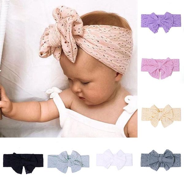 

hair accessories big bow baby girl headband soft mesh turban hedband toddler kids headwear elastic infant born, Slivery;white