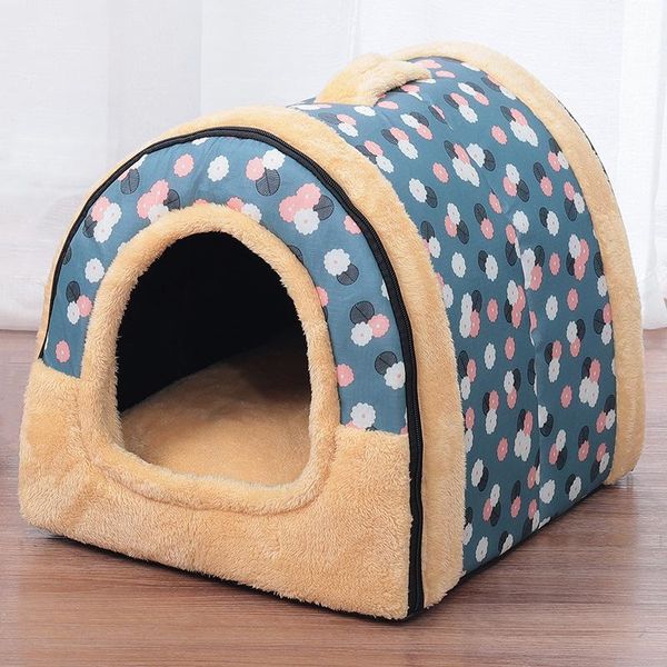 

cat beds & furniture warm dog house comfortable printed kennel mat for pet puppy foldable bed products cama perro