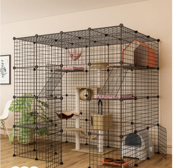 

luxury super gate cat cage super wide large platform home villa space indoor cat house multi-layer large space