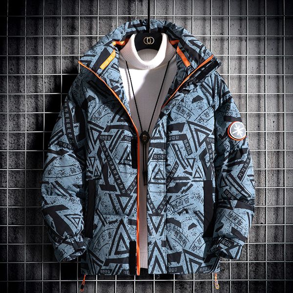 

mens winter jacket and coats casual stand collar thick parka male outwear, Black
