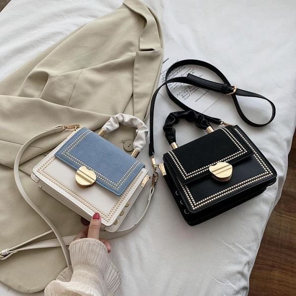

evening bags contrasting color handbag fashion shoulder ladies small casual messenger bag 2021 style female wallet sac