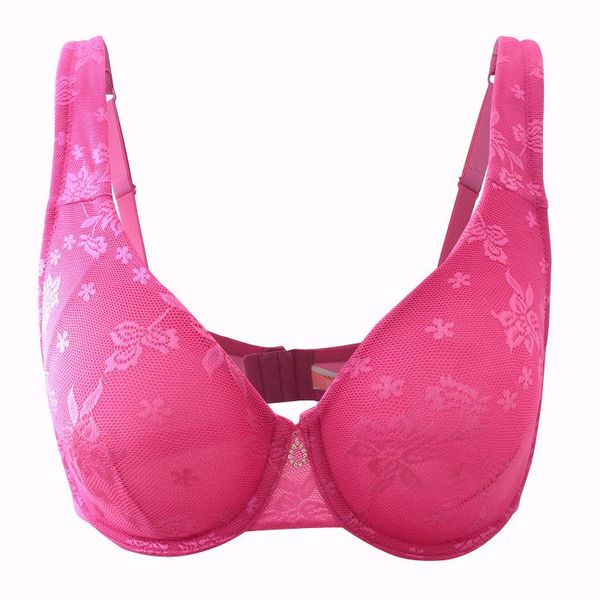 

bras women lingerie plus size lace full cup with underwire wide straps bra underwear ultrathin brassiere bralette, Red;black