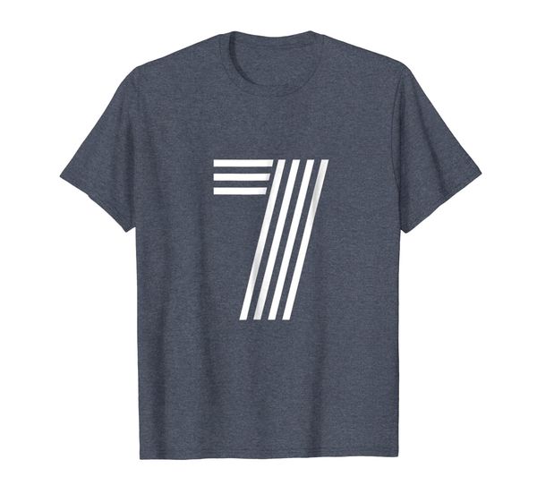 

number 7 - lucky number seven t shirt, White;black