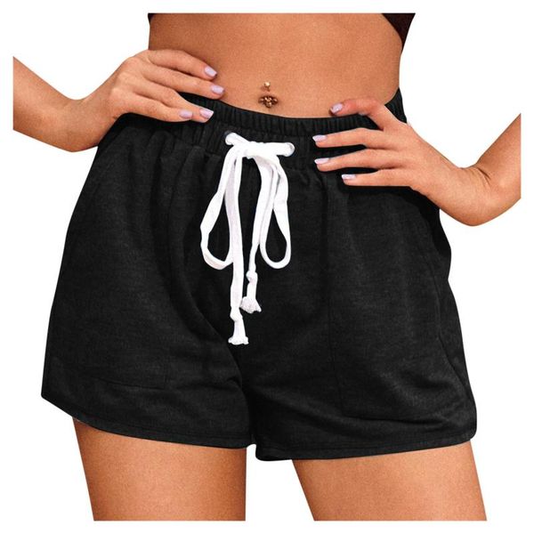 

yoga outfits women solid high waist cotton and linen shorts pants casual beach leggings for fitness gym clothing sportswear femme, White;red