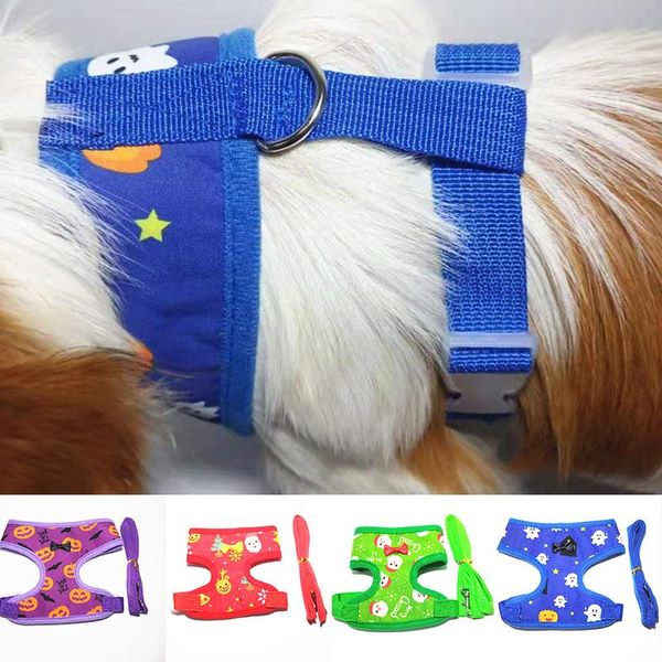 

dog collars & leashes pet leash breathable chest back printed mesh cute fashionable portable durable universal supplies