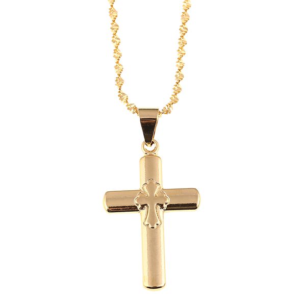 

new god saint jesus christ cross pendant chain jewelry gift gold color catholic necklace, Silver