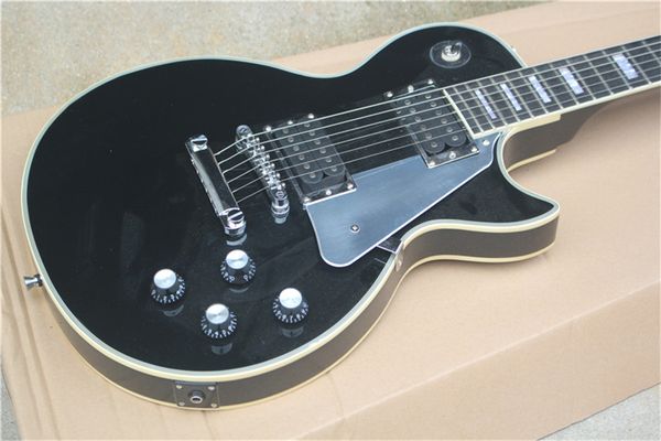 

china oem factory customized electric guitar p90 black standard