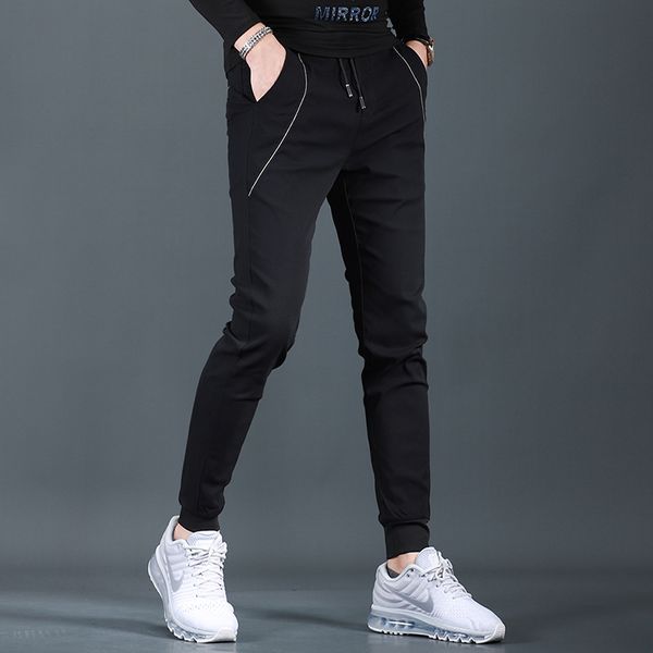 

2021 black form sport joggers korean streetwear casual drawstring pencil pants 7uhp