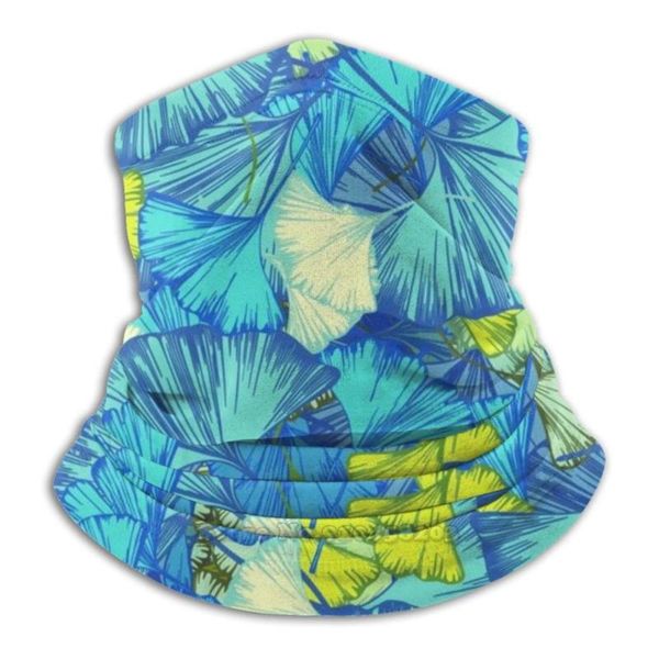 

scarves blue ginkgo microfiber neck warmer bandana scarf face mask leaf leaves nature foliage, Blue;gray