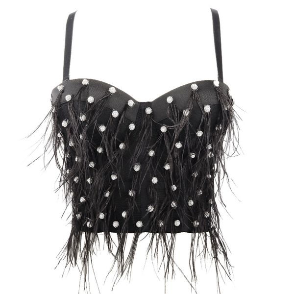 

squined sleeveless tank beading luxury breathable tube short crop party clubwear vest female camisole und, Black;red
