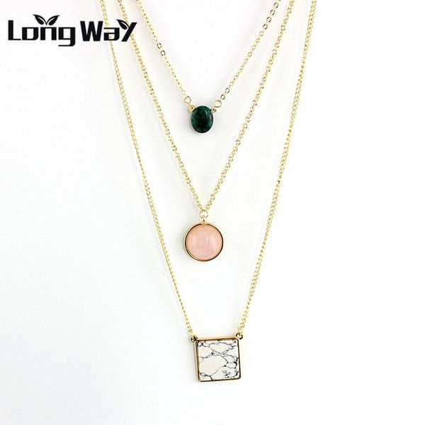 

pendant necklaces longway hoe sale jewelry multilayer gold color link body necklace with women ethnic sne160046103, Silver