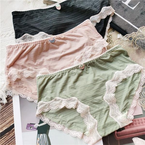 

women's panties underwear soft briefs lingerie women calcinhaice silk girls style lovely cute cartoon fashion, Black;pink