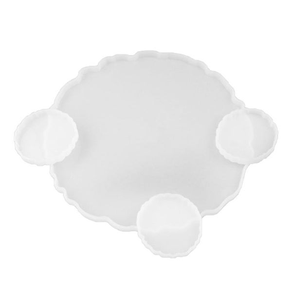 

storage boxes & bins diy tray crystal epoxy silicone mold, mirror surface handmade large round table