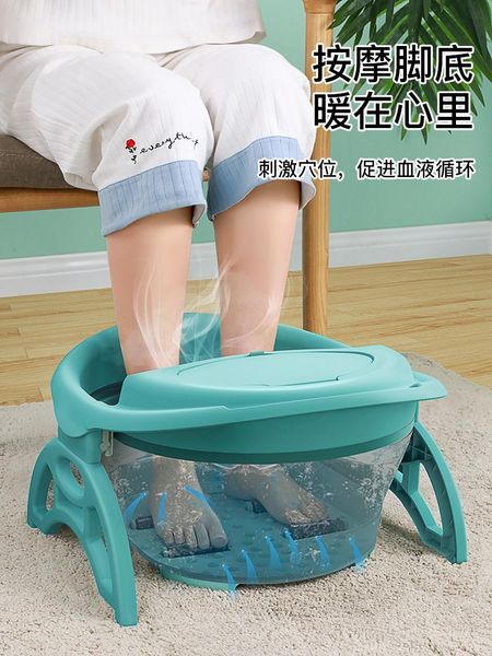 

bathing tubs & seats foldable footbath have calf massage thick foot tub portable insulation feet artifact bath with cover home spa bathtub