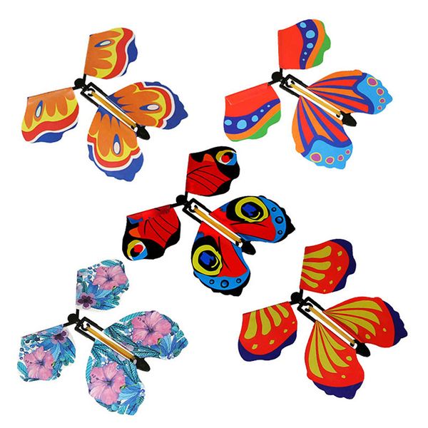 

Magic Butterfly Flying Rubber Band Powered Wind up Toy Party Card For Funny Gift