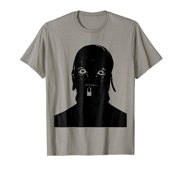 

men's t-shirts scary bloody gimp stare punk rocker t shirt, White;black