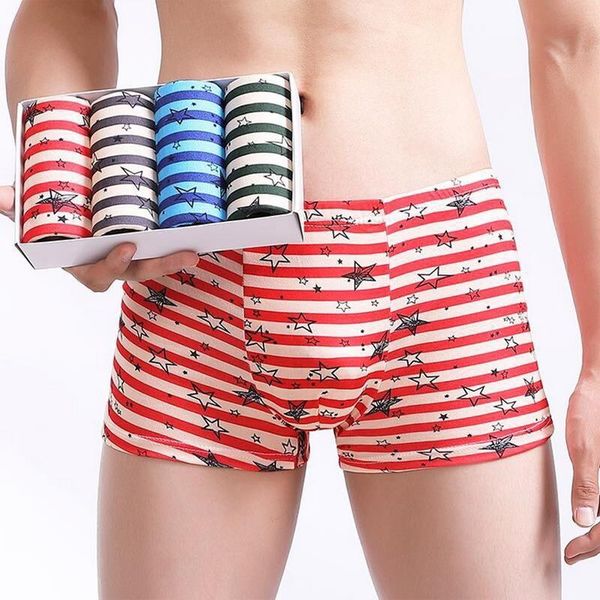 

underpants plus size elastic boxershorts male printed boxers l-4xl 4pc men panties breathable comfortable underwear man, Black;white