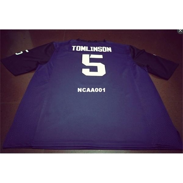 

668 #5 purple ladainian tomlinson tcu horned frogs alumni college jersey or custom any name or number jersey, Black