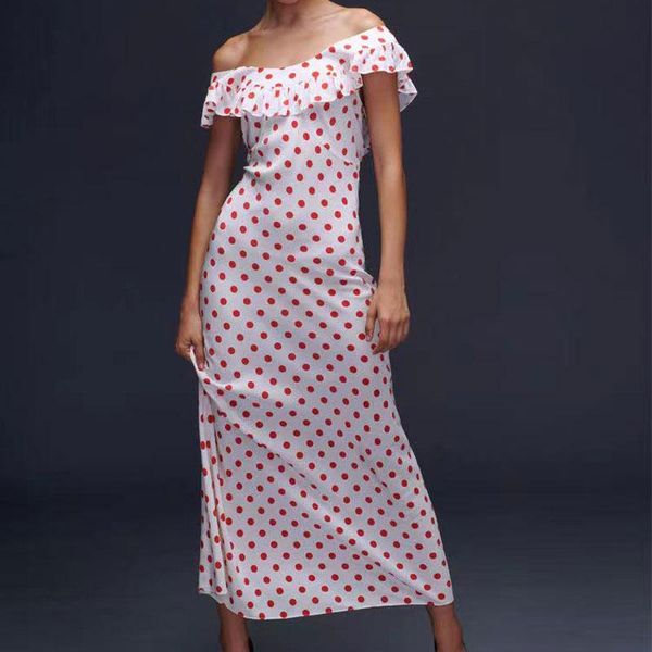 

casual dresses women's silk red oolka dot dress, Black;gray