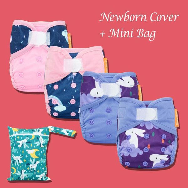 

cloth diapers happy flute born diaper cover kit, 4 pieces plus one mini bag