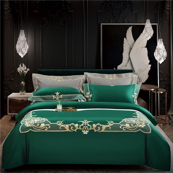 

bedding sets european style long staple cotton embroidery set el home duvit cover sheet pillowcase king  4 pcs