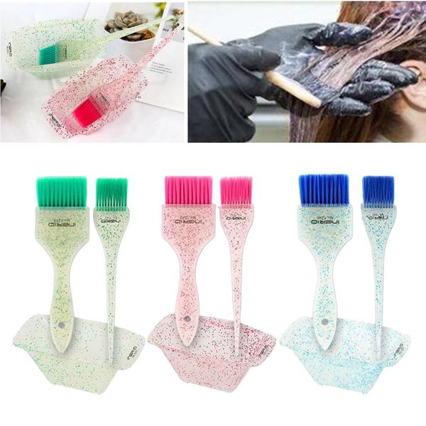

hair brushes dye brush bowl color mixing dyeing kit for beauty salon 3 piece coloring, Silver