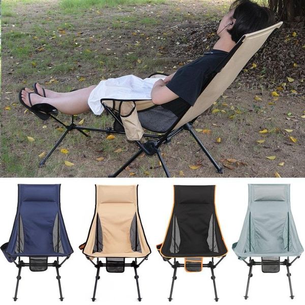 

camp furniture ultralight outdoor folding camping chair 150kg load aluminiu alloy moon for fishing picnic bbq beach garden yard