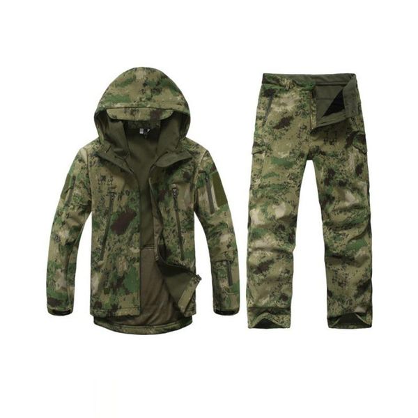 

hunting sets 2021men jacket pants suit set outdoor tactical camping hiking waterproof breath sport outfit clothes, Camo