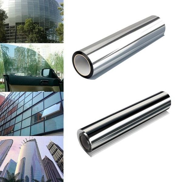 

window stickers 40cmx1/3/5m one way solar reflective mirror insulation ahesive glass film sunscreen self sticker home tint priv y2j1
