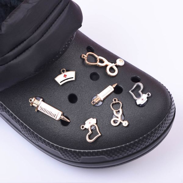 

fashion nurse metal bling shoe charm buckle shoes parts, White;pink