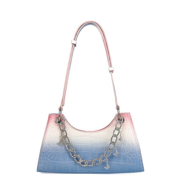 

designer tote bag women shoulder handbags frog bags trend contrast color chain purse simple versatile portable shoulder handbag wholesales 2