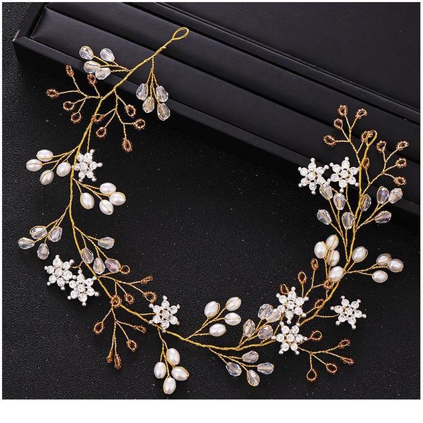 

new wedding hair accessories pearl crystal headband prom gold headdress bridal hair accessories wedding headwear acc qyltcb