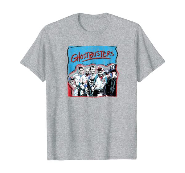 

ghostbusters pop graffiti blue red group t-shirt, White;black