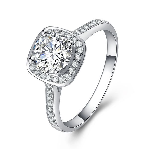 Hoge Kwaliteit Wit Vergulde AAA Zirconia Trouwring Vrouwen Verlovingsringen Sieraden voor Gift Maat 6 7 8 9