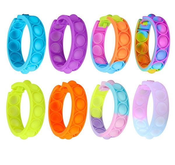 

push its pop fidget decompression toys colorful wristband-shaped popper bubble fingertip sensory toy for children gifts
