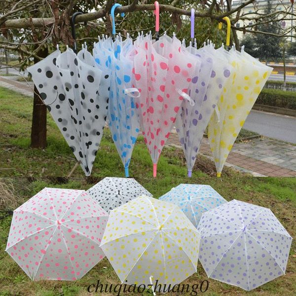 

umbrellas women colorful rainbow umbrella+transparent clear rain sun parasol wedding party long handle decoration umbrella
