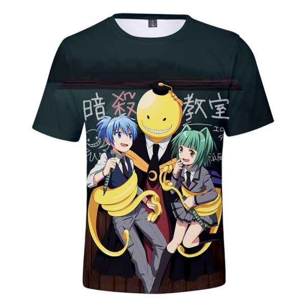 

men's t-shirts anime assassination classroom 3d printing t-shirt men and women fashion short-sleeved casual street boys girls korosense, White;black