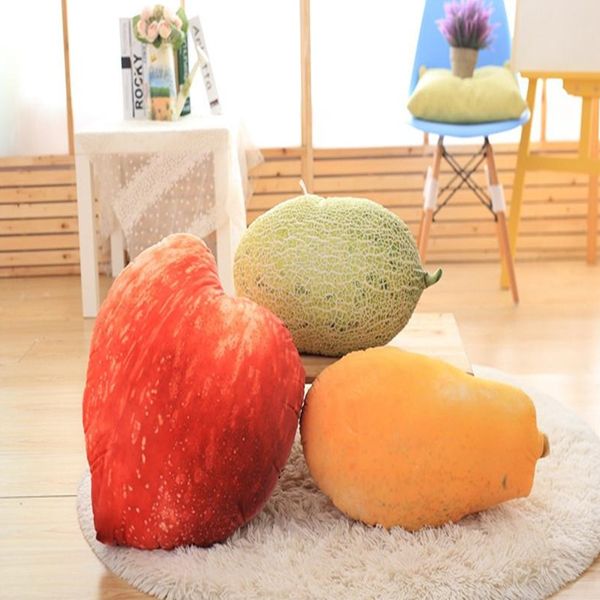 Vendite calde Nuova simulazione 3D Cuscino di frutta Cuscino decorativo Cuscino da tiro con interni Decorazioni per la casa Divano Emulational Toys No Zipper