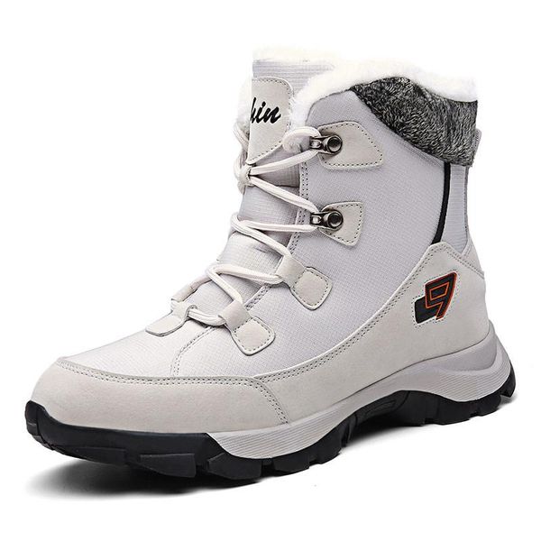 

boots outdoor women's fashion warm snow boot luxury winter women lace up platform shoes big size designer f32, Black
