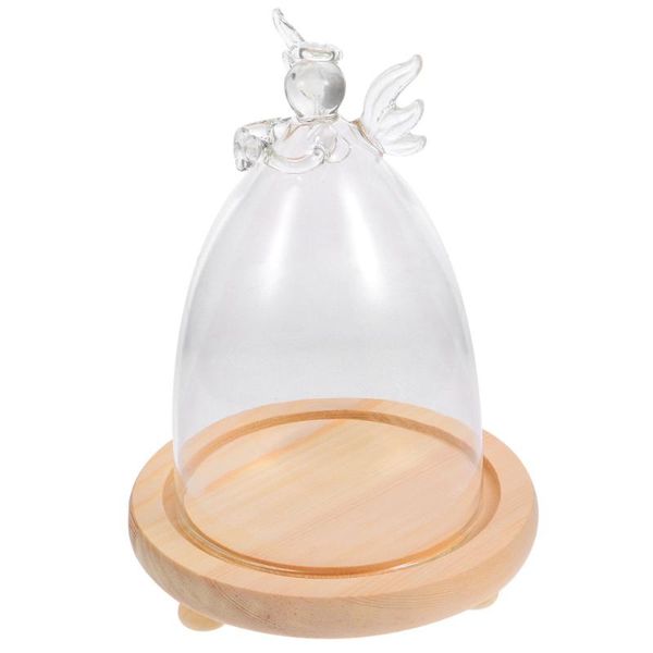 

transparent glass dome angel shaped display dome glass cover gift decoration