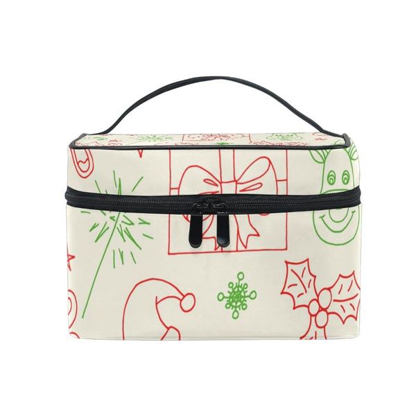 

cosmetic bags & cases fengju bag portable travel organizer hanging toiletry case storage tote for girls woman merry christmas symbol