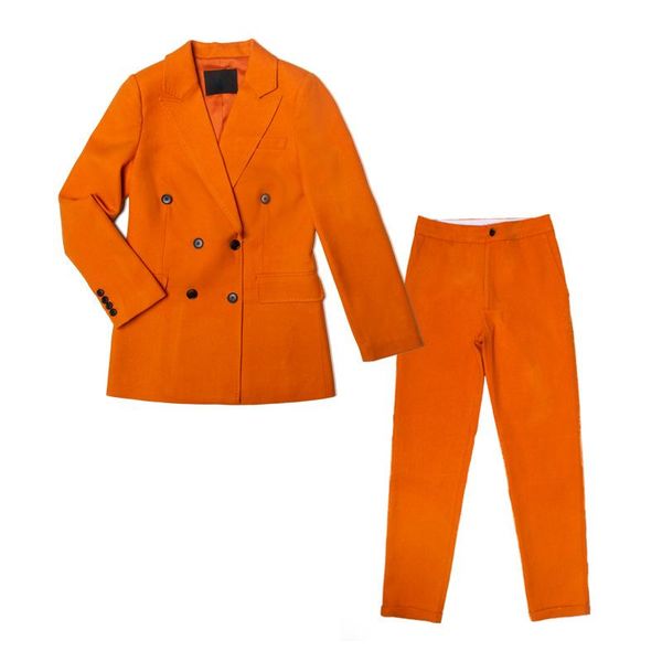 

women's two piece pants fashion women blazer suits notch-neck jacket & office wear pant female 2 pieces set custom made, White