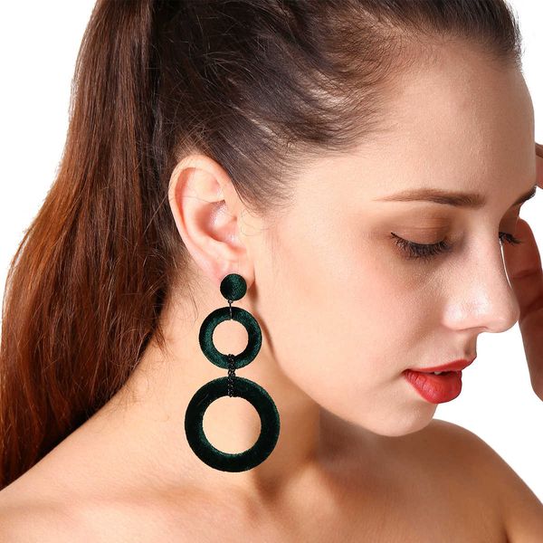 

jewelry metal suede 8-button fashion simple women's earrings, Silver
