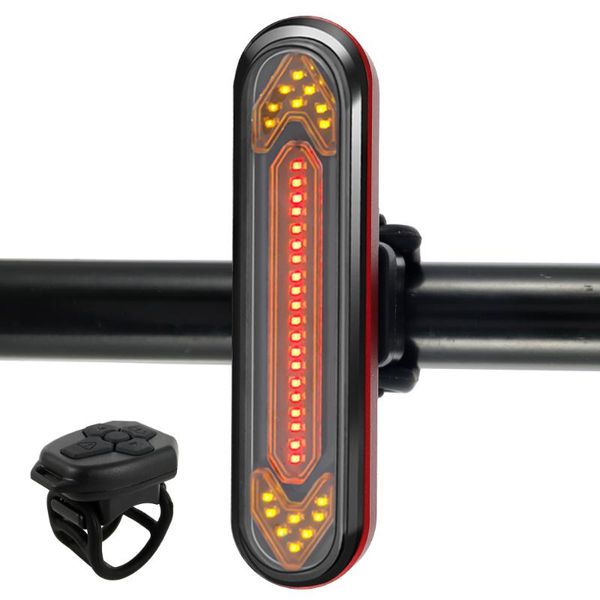 

remote control bike taillight usb rechargeable bicycle tail rear light led turn signal braking warning wireless cycling lantern