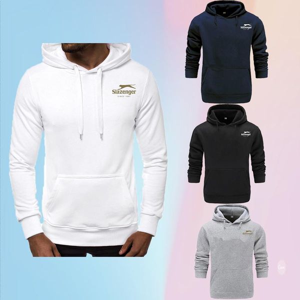 

men's hoodies & sweatshirts the sweater 2021 fall/winter solid color printed hooded warm and windproof casual sports size s-4xl, Black