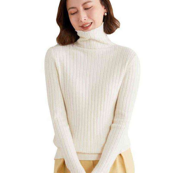 

high neck pullover sweater slim knit bottomed in autumn and winter 2021, thin non cashmere , female, White;black