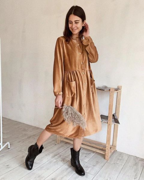 

2021 women front button loose straight long sleeve gold elegant casual solid party winter new fashion corduroy ljwt, Black;gray