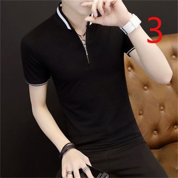 

Summer 2021 New Simple Lapel Short Sleeve Fun Animal Embroidery T-shirt Y3RJ, White;black