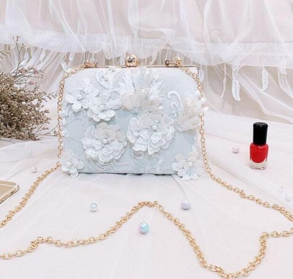 

2022 floral pattern women evening bag party envelope clutch handbag glitter sequins sparkling banquet glitter bag for ladies girls wedding c